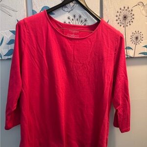 Talbots Women's Pink Top SZ 2X 3/4 sleeve Plus Size